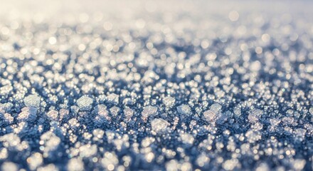 Obraz premium Close-up of frozen ice crystals glistening in natural light 