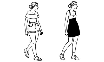 Two women in summer outfits walking side by side