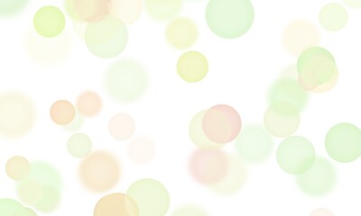 Soft pastel bokeh background with gentle light circles in green, yellow, and peach tones on a white backdrop. 