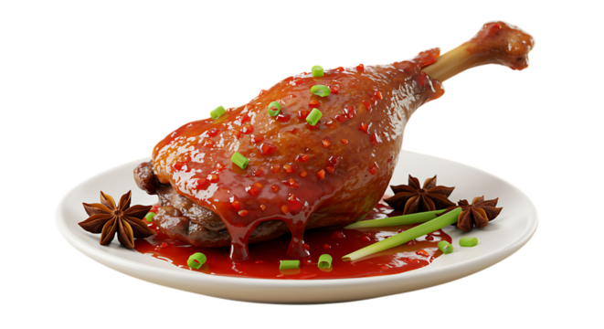 rich chocolate sauce pouring into glass gravy boat on transparent background