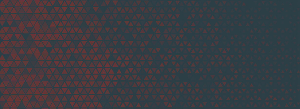 Modern Halftone Triangular Pattern Vector Rounded Square Dots Horizontal Smooth Curved Border Red Blue Abstract Background. Chequered Subtle Pop Art Texture. Vector Checkered