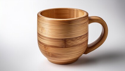 Eco Friendly Bamboo Mug Isolated On A Transparent Background Perfect For Sustainable Product Designs Kitchenware Branding And Natural Lifestyle Visuals