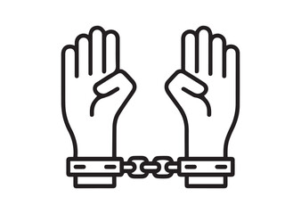 Obraz premium No to shackles Line art Vector design