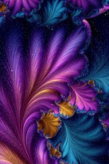 A stunning fractal holographic pattern showcasing vivid colors and intricate designs, ideal for creative projects and digital art.