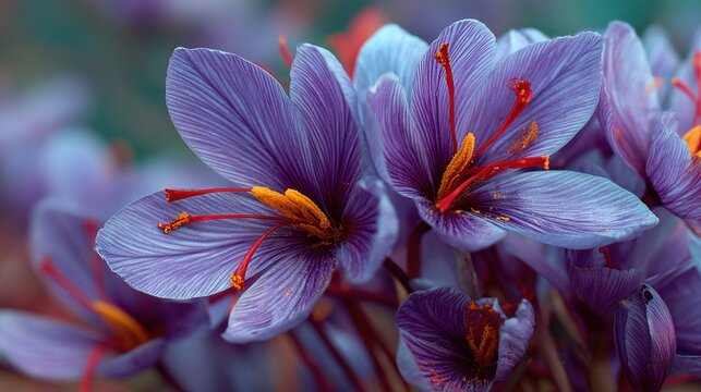 Beautiful close-up image of real golden saffron threads spice ingredient concept for culinary gourmet cooking	