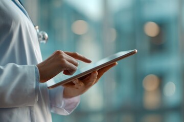 Medical professional using tablet patient records healthcare digital technology concept for healthcare business