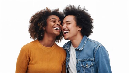 Genuine laughter between friends, joyful connection and youthful energy, vibrant and authentic friendship with diverse individuals