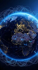Global Network Connection on Planet Earth Seamless Communication Concept