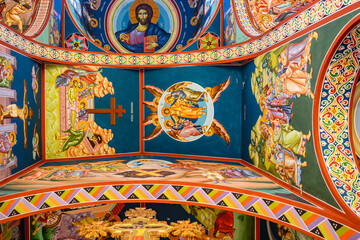 Backi Jarak, Serbia - October 26, 2025: Interior in Church of the Assumption of the Blessed Virgin...