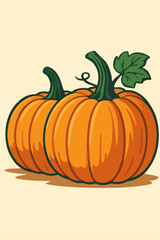 ripe pumpkin vector