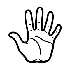 Obraz premium Handprint icon on transparent background, minimalistic design, outlining style