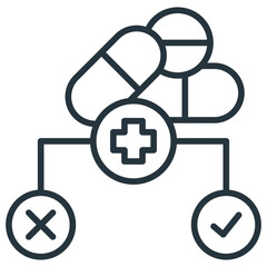 Obraz premium Placebo Effect Outline Icon