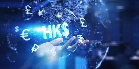 Hong Kong Dollar Global Currency Exchange and Financial Flow.