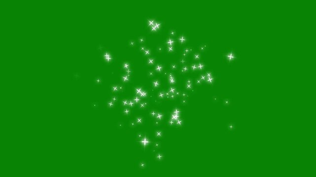 4K Twinkle Sparkle Stars Animation, Shining Glitter Trail, Glowing Doodle Stars Twinkling on Green Screen Background, Magic Pixie Dust Burst, Glitter Confetti Trail, Shimmering Fairy Sparkle Motion