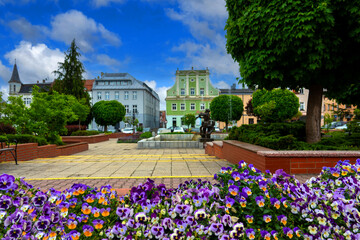 market square in Krapkowice. regional capital of Krapkowice county Poland