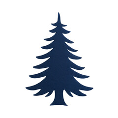 Obraz premium Cut out Paper Blue Christmas Tree isolated on transparent or white background, png