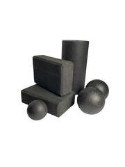 Gray foam roller and block set present opportunities for muscle relief