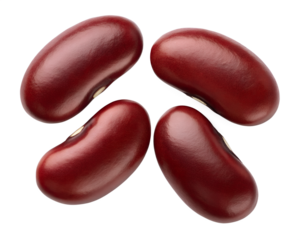 red kidney beans isolated on transparent white background full depth of field clipping path