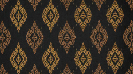 Golden Majesty Elegant Black & Gold Ikat Design