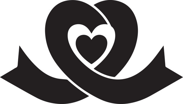 World aids day red ribbon heart symbol for awareness and support global health cause