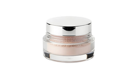 Luxury cosmetic loose powder makeup jar product isolated PNG with Transparent Background