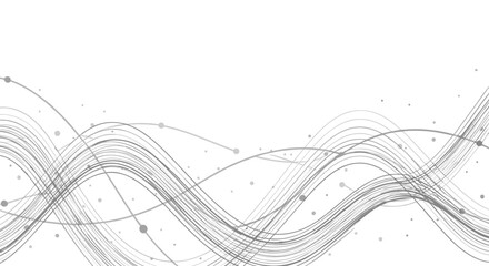 Abstract flowing wave lines background with dynamic curved strokes, modern grey pattern design, CAD drawing flat vector illustration template