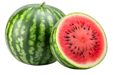watermelons isolated on transparent white background full depth of field clipping path