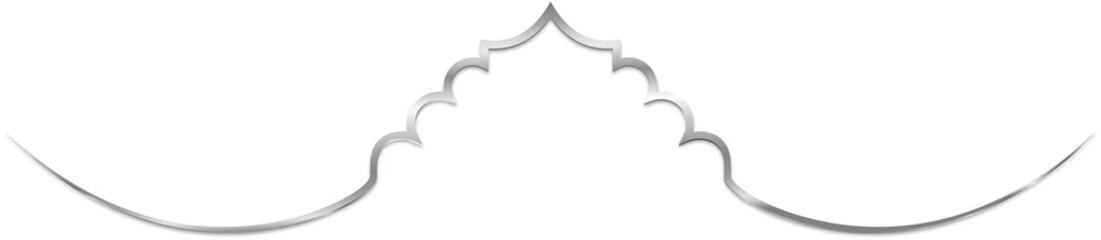 Silver Metallic Arch Dome Ornamental Divider Border