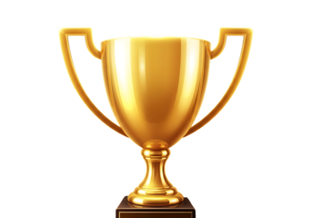 Golden trophy cup standing tall representing victory and accomplishments