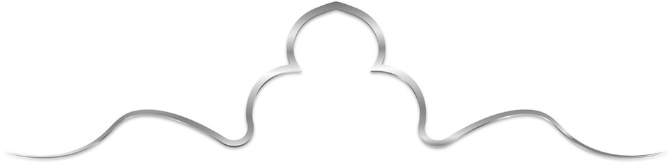Silver Metallic Arch Dome Ornamental Divider Border