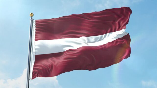 4K Latvia flag waving in the wind - realistic Latvia flag animation in high resolution, perfect for Latvia national day, independence, travel and patriotic video projects