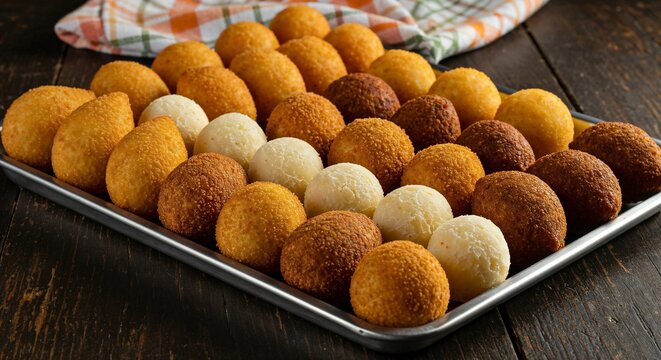 Salgados de padaria, comida t&iacute;pica do Brasil - Bakery snacks, typical Brazilian food