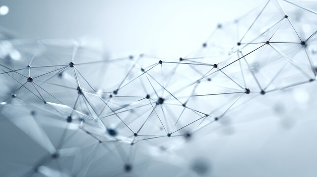 Abstract digital network structure with interconnected points and lines illustrating modern technology and communication concepts