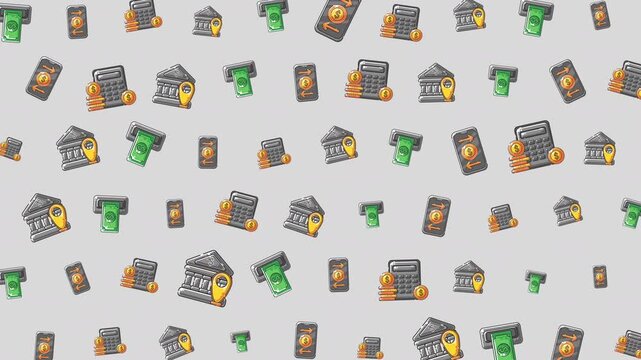 financial icons banking pattern money symbols currency background economy illustration