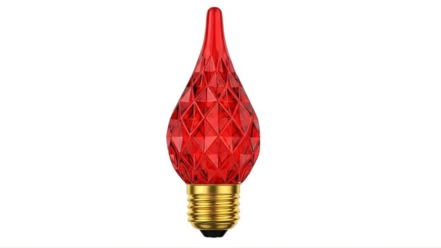 Red christmas light bulb decorative c bulb replacement led faceted vintage style holiday lighting on transparent background