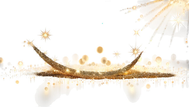 Shiny gold glitter pile, ideal for craft projects, event decorations, or beauty and fashion visuals