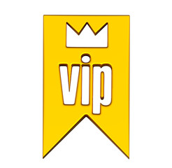 Vip icon on png transparent background.