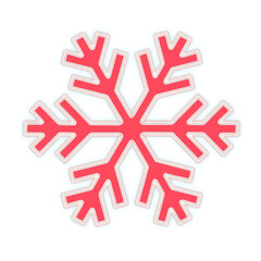 red snowflake isolated on white. 
