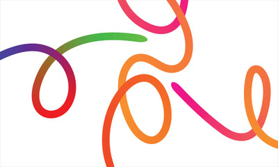 Colorful, Abstract, Wavy Lines Creating a Swirling, Dynamic Pattern on a White Background - An Artistic Representation of Flow and Movement