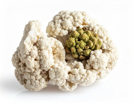 Close-up of cauliflower, with a contrasting Romanesco in the center - Powered by Adobe