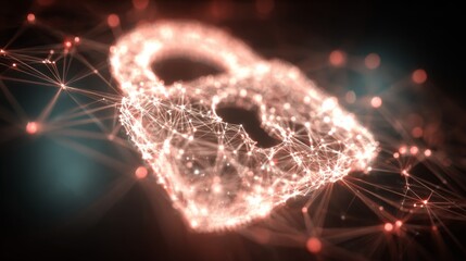 Digital representation of a padlock symbolizing cybersecurity, data protection, and technology innovation in a connected world