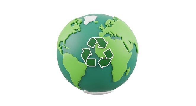 Promote ecological awareness and sustainable practices with this earth globe featuring the recycling symbol to inspire environmental responsibility now