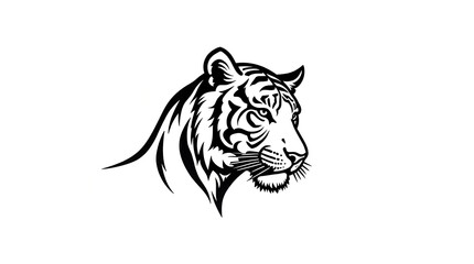 Fototapeta premium Roaring Tiger's Black and White Portrait