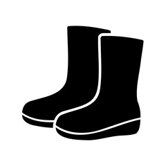 black rubber boots
