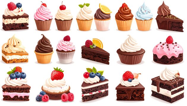 Delicious Assorted Cakes and Cupcakes.
