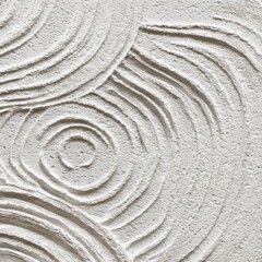 Fototapeta premium Abstract Textured Wall with Swirling Patterns and Ripples in White Tone, Modern and Minimalist Design Element for Decor