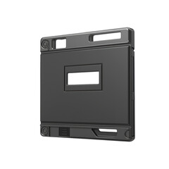 Obraz premium Black Plastic Protective Case For Electronic Device. Durable And Sleek Design For Secure Housing Isolated On Transparent Background