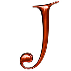 Alphabet number and symbol 3D word Metallic Copper Red Chrome Emblem