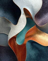 Obraz premium Colorful Abstract Curves in Organic Shapes Representing Fluid Motion and Artistic Expression in Modern Design