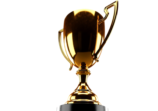 Golden trophy award victory celebration success winning first place champion